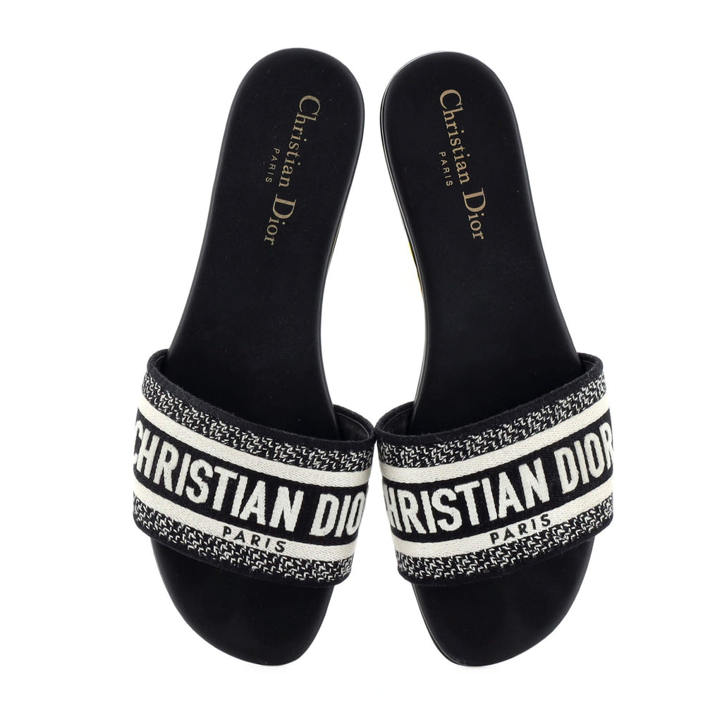 Women's Dway Flat Sandals Embroidered Canvas