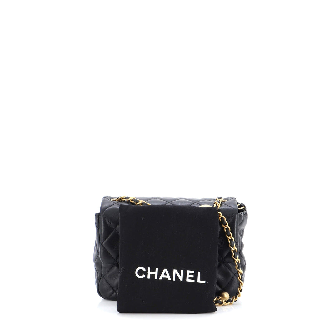 Pearl Crush Square Flap Bag Quilted Lambskin Mini