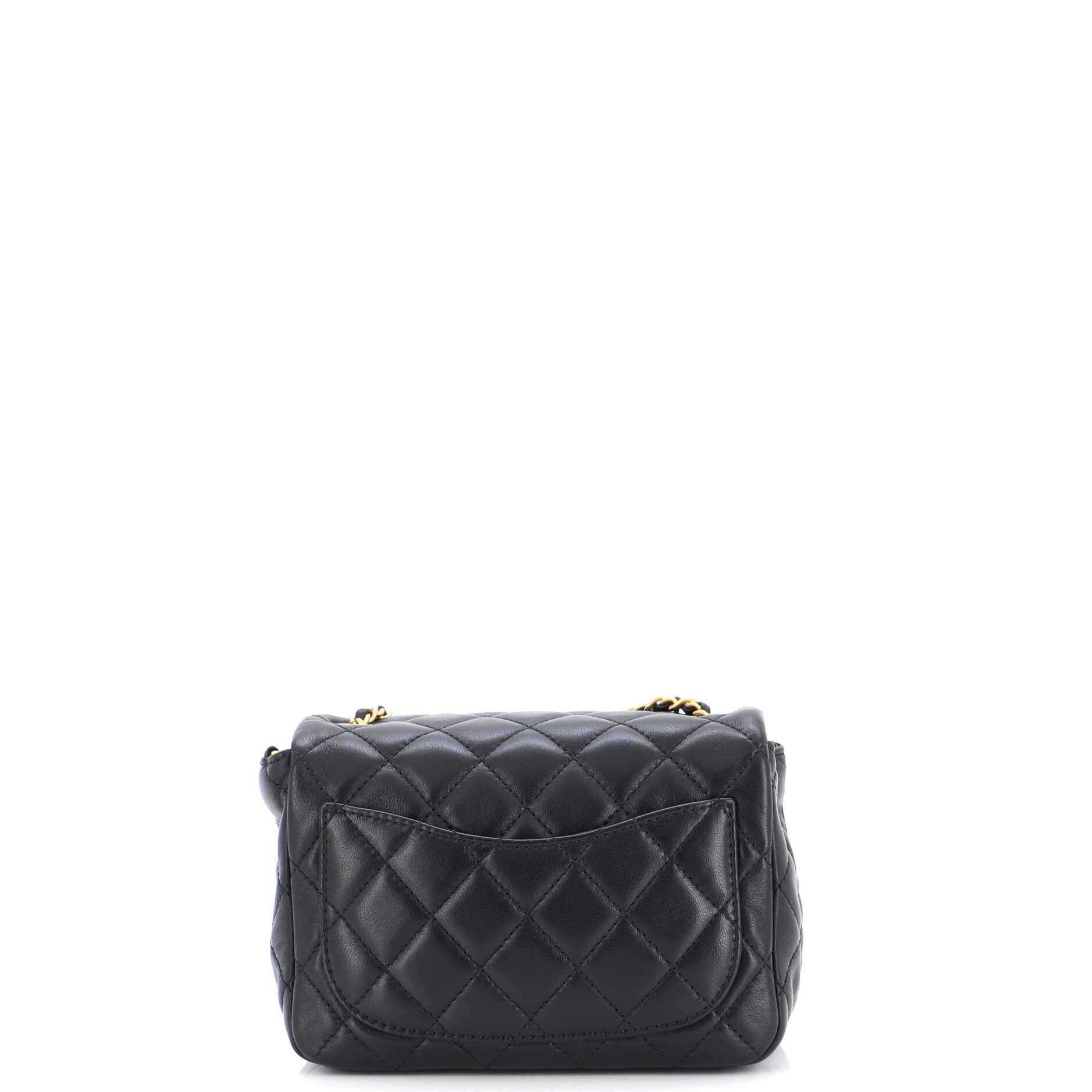 Pearl Crush Square Flap Bag Quilted Lambskin Mini