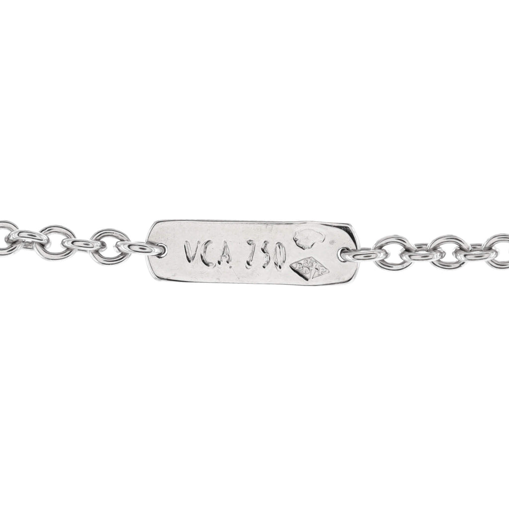 Pure Alhambra Pendant Necklace 18K White Gold with Diamonds
