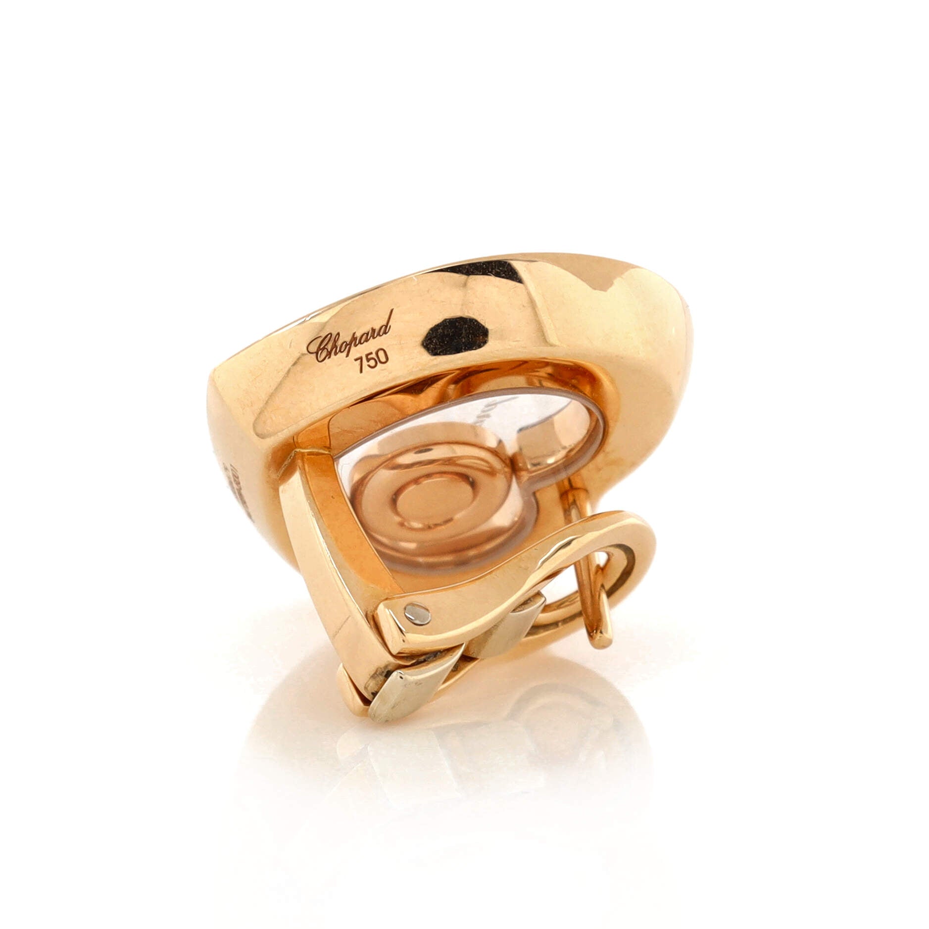 Happy Hearts Two Row Diamond Stud Earrings 18K Rose Gold with Pave Diamonds