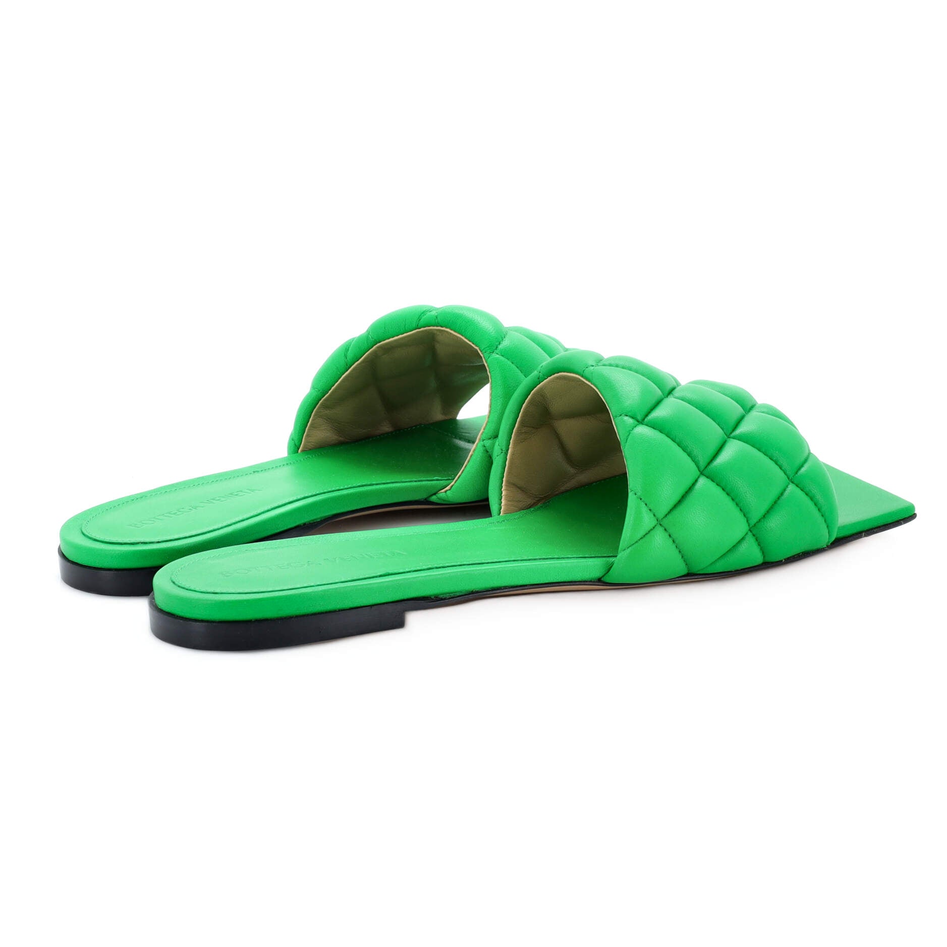 Women's The Padded Flat Sandals Matelasse Leather