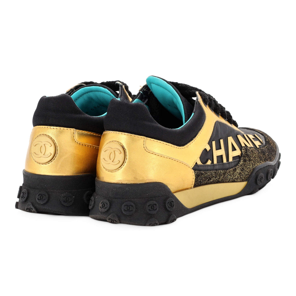 Women’s CC Logo Low-Top Sneakers Leather and Fabric