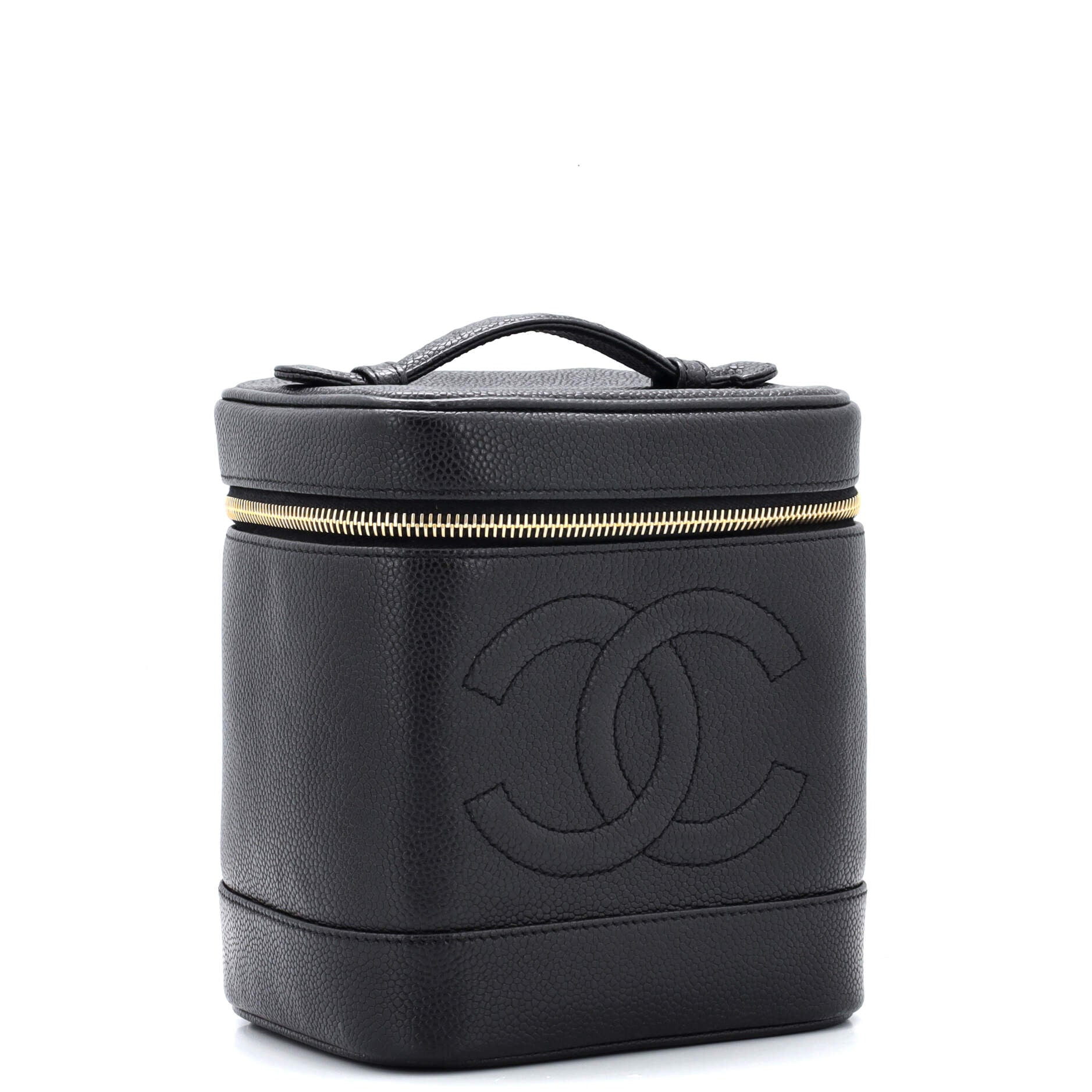 Vintage Timeless Cosmetic Case Caviar Tall