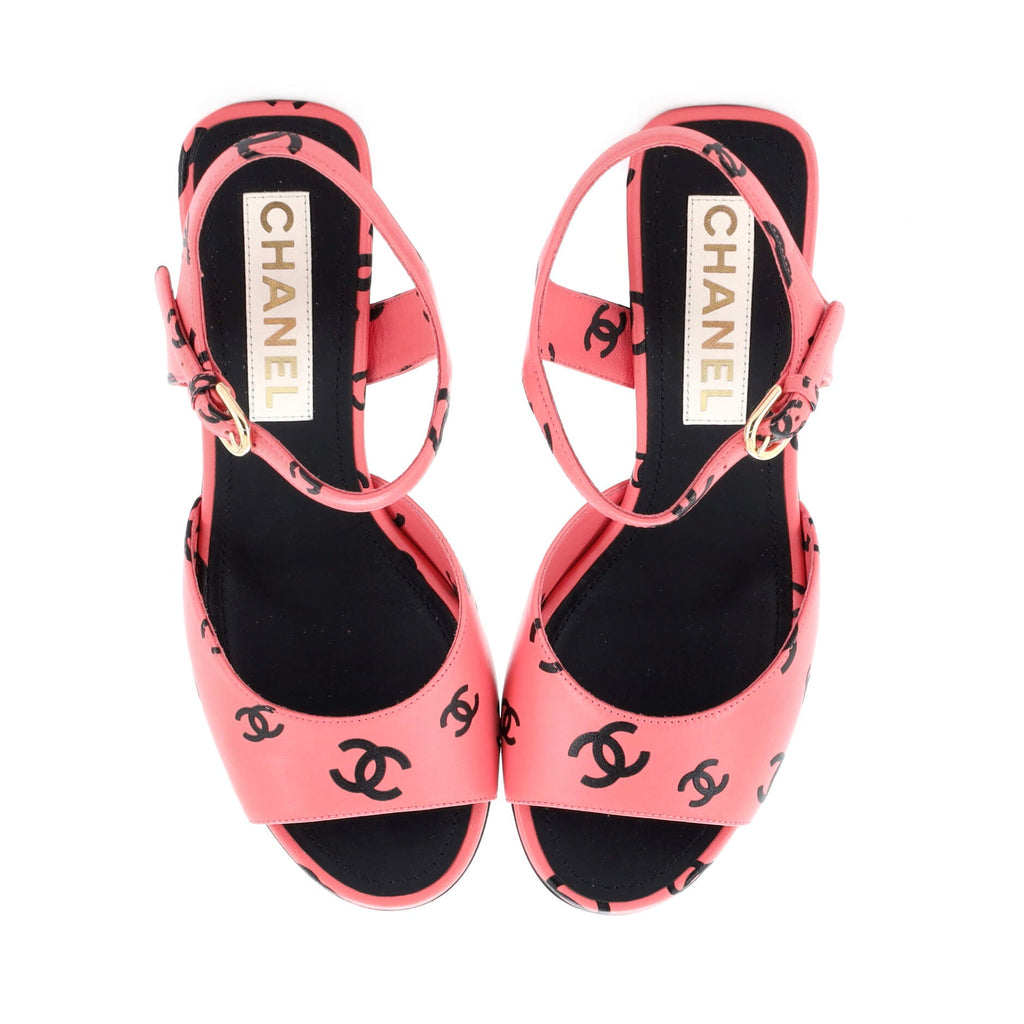 Women's Coco Beach Heeled Sandals Printed Leather