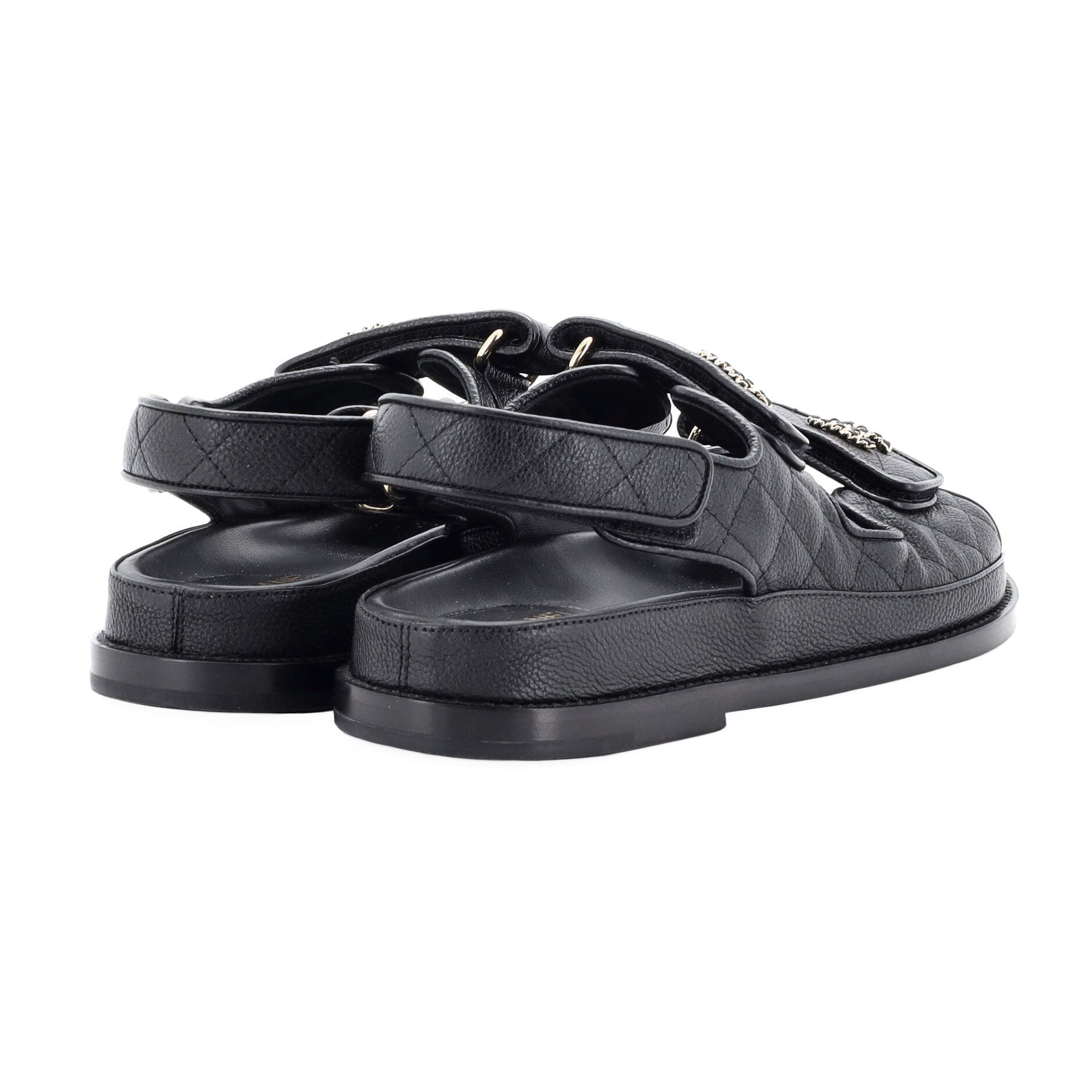 Women's Velcro Dad Sandals Quilted Leather