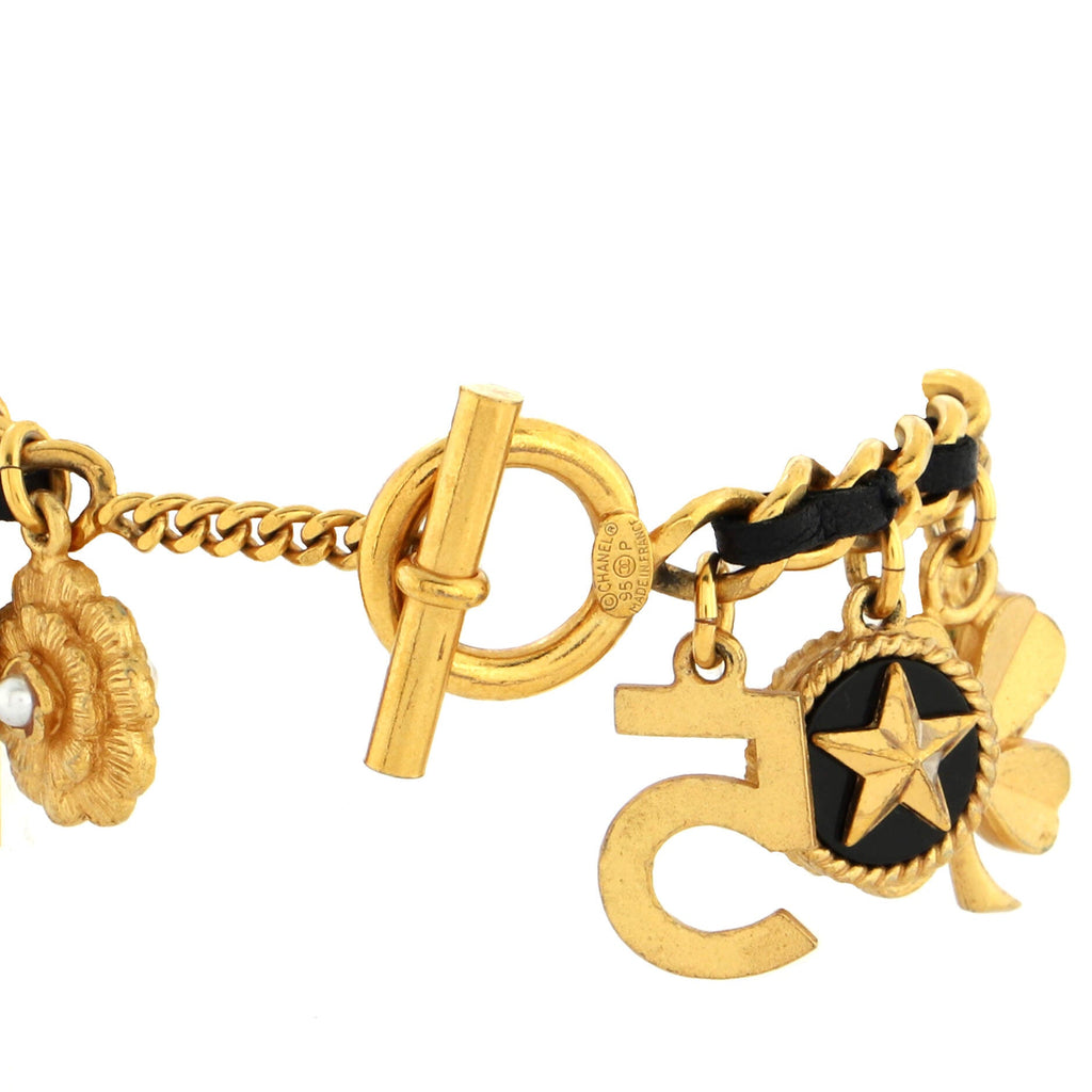 Vintage Lucky Symbols Charm Bracelet Metal