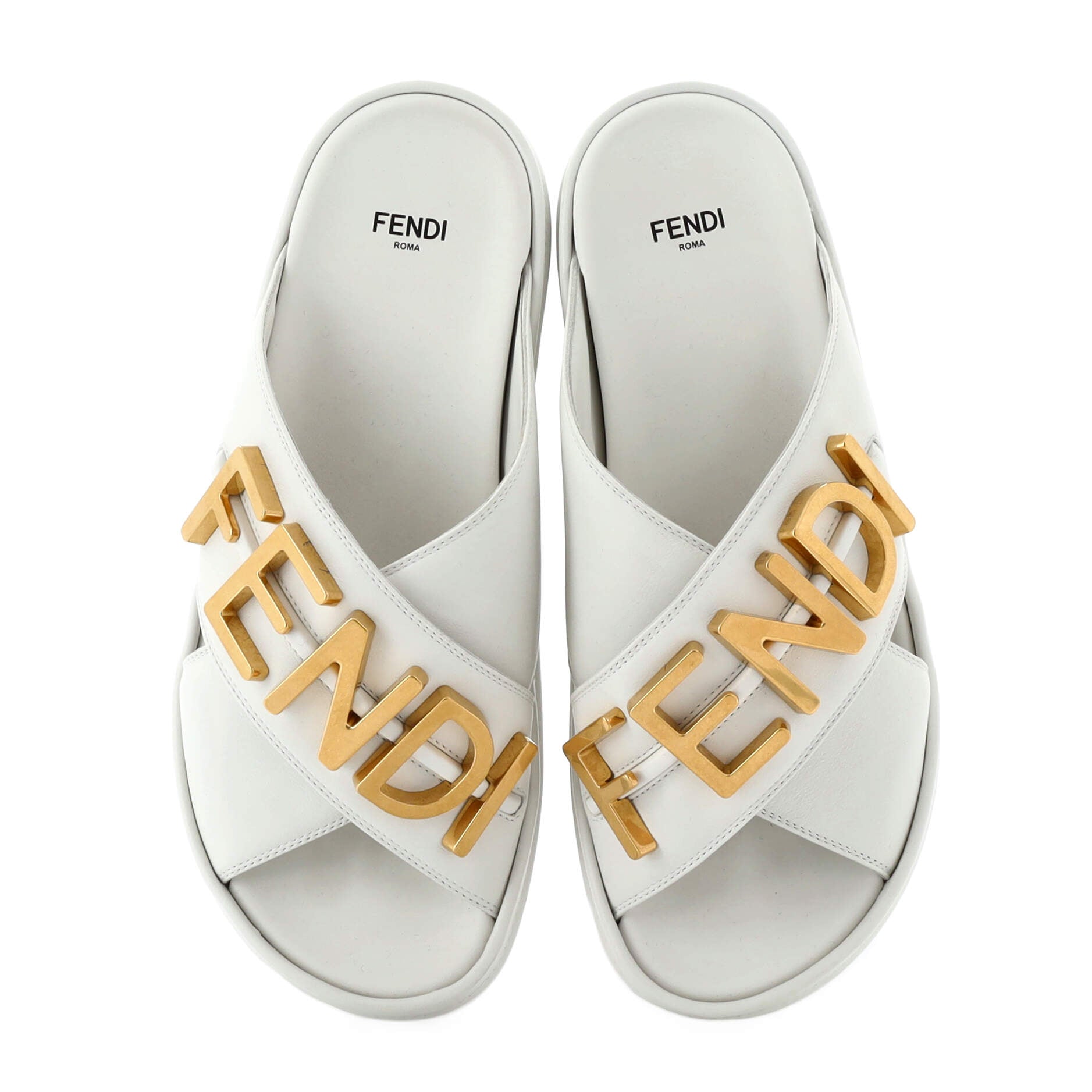 Women's Fendigraphy Slide Sandals Leather
