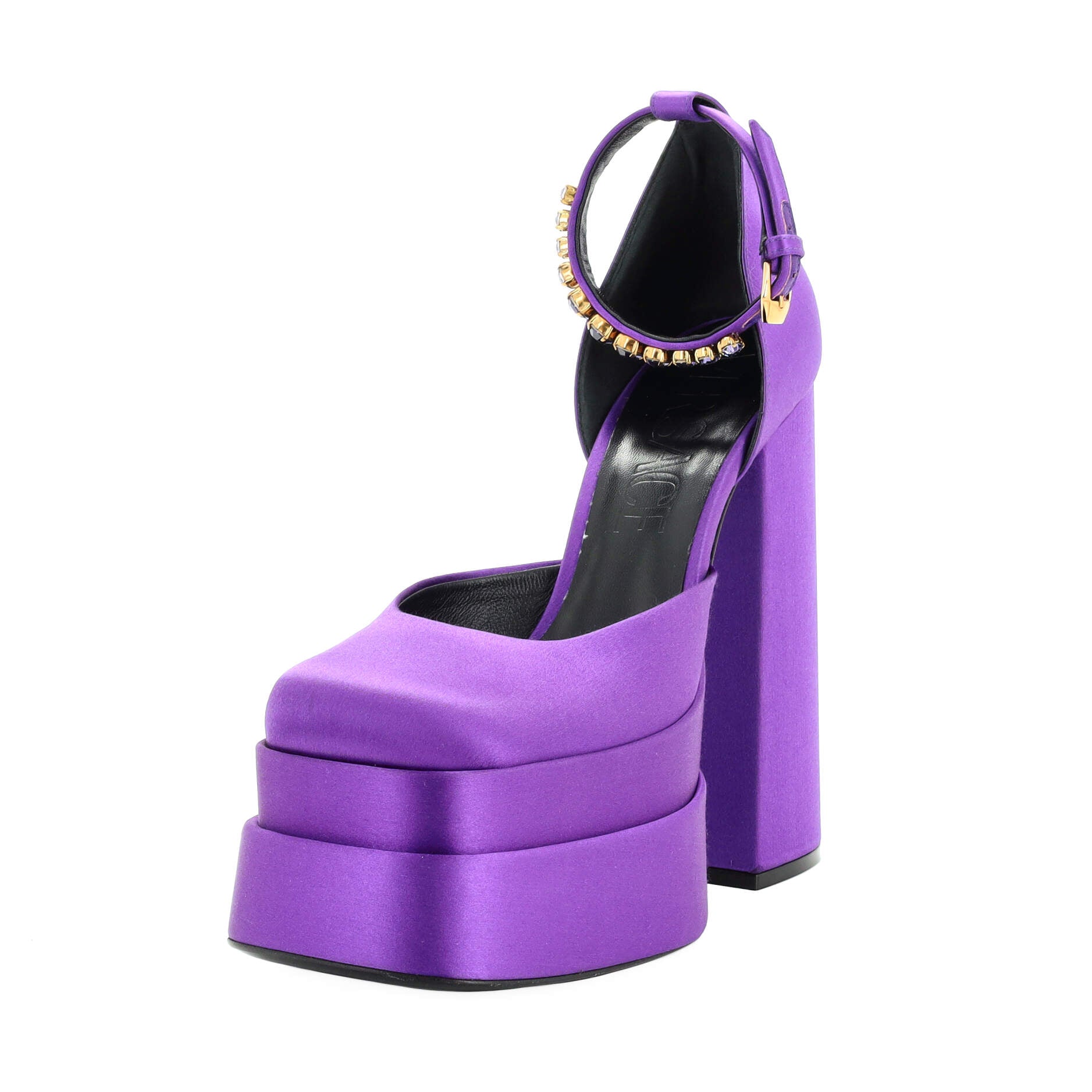 Women's Medusa Aevitas Platform Pumps Satin with Crystals
