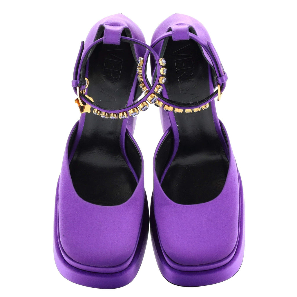 Women's Medusa Aevitas Platform Pumps Satin with Crystals