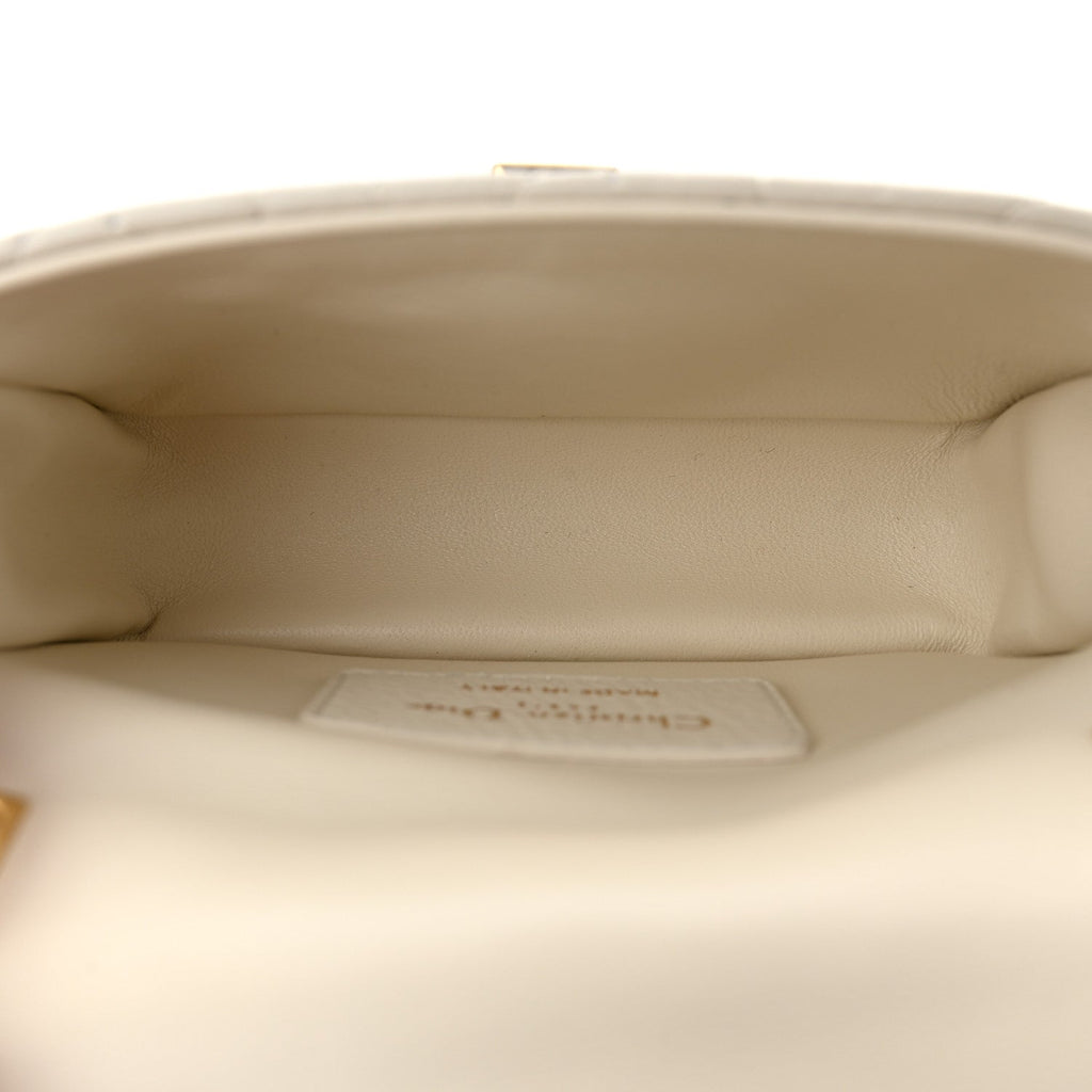 Supple Calfskin Cannage Dioramour Micro Caro Bag Latte