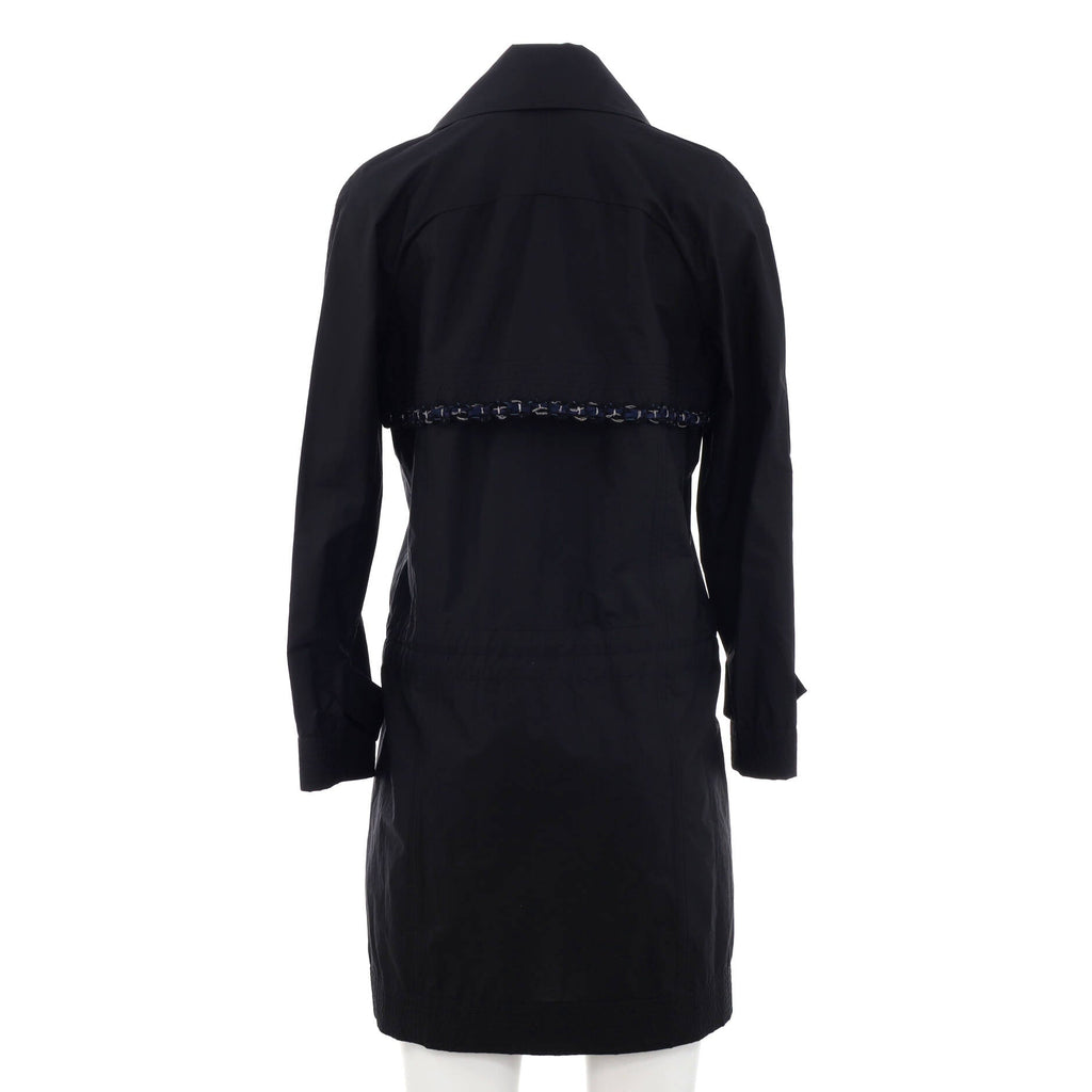 Women's Chain Double Breasted Trench Coat Cotton Blend