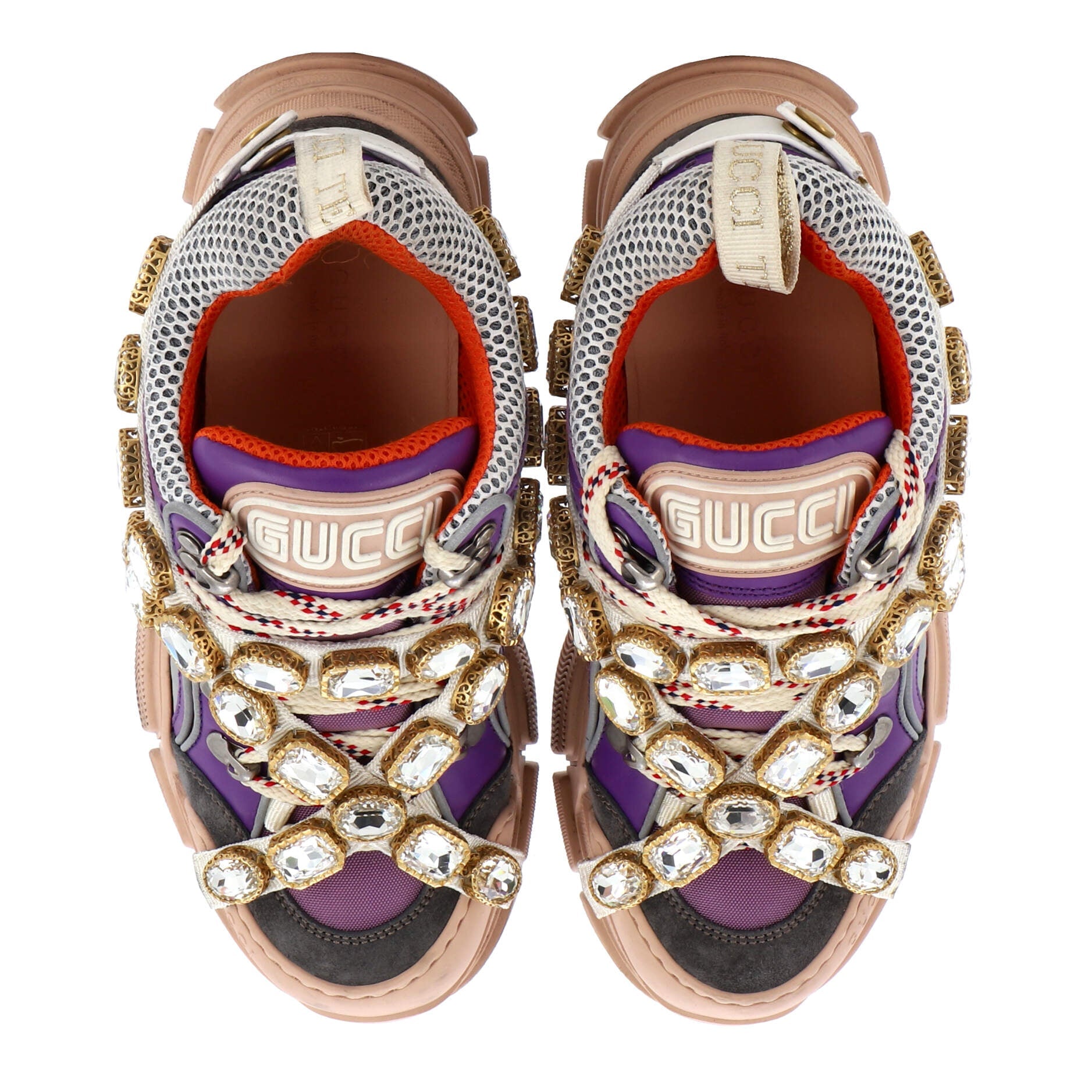Flashtrek Sneakers Fabric and Leather with Crystals