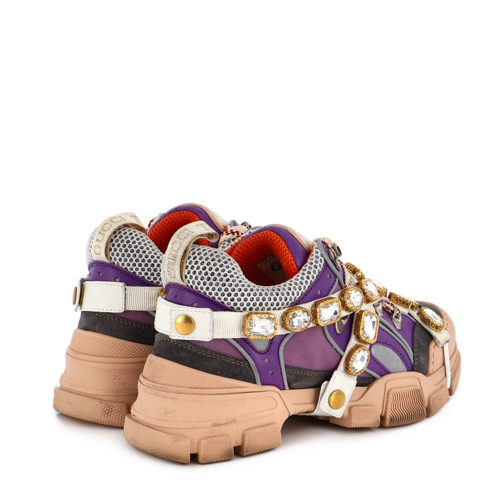 Flashtrek Sneakers Fabric and Leather with Crystals