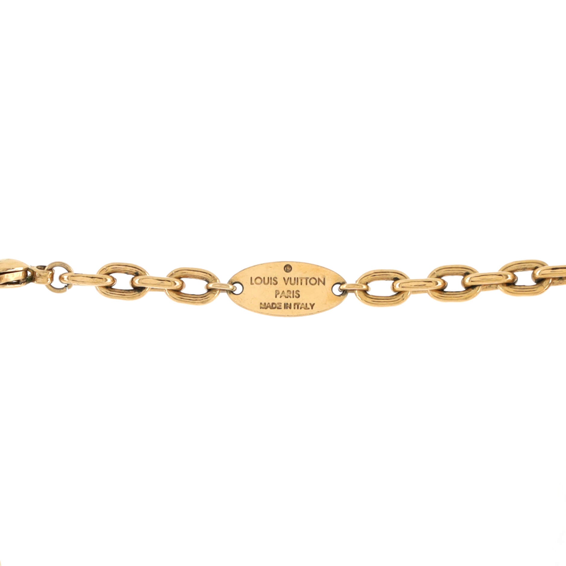 Mini LV Boite Chapeau Pendant Necklace Metal and Monogram Canvas