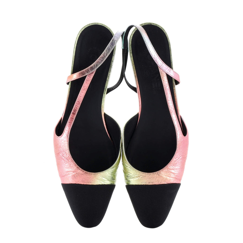 Women's Cap Toe CC Slingback Flats Leather