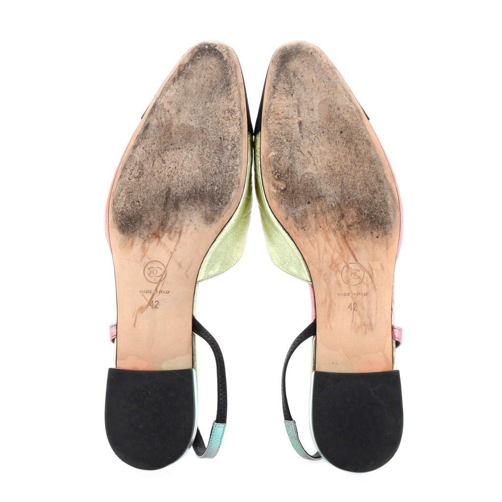 Women's Cap Toe CC Slingback Flats Leather