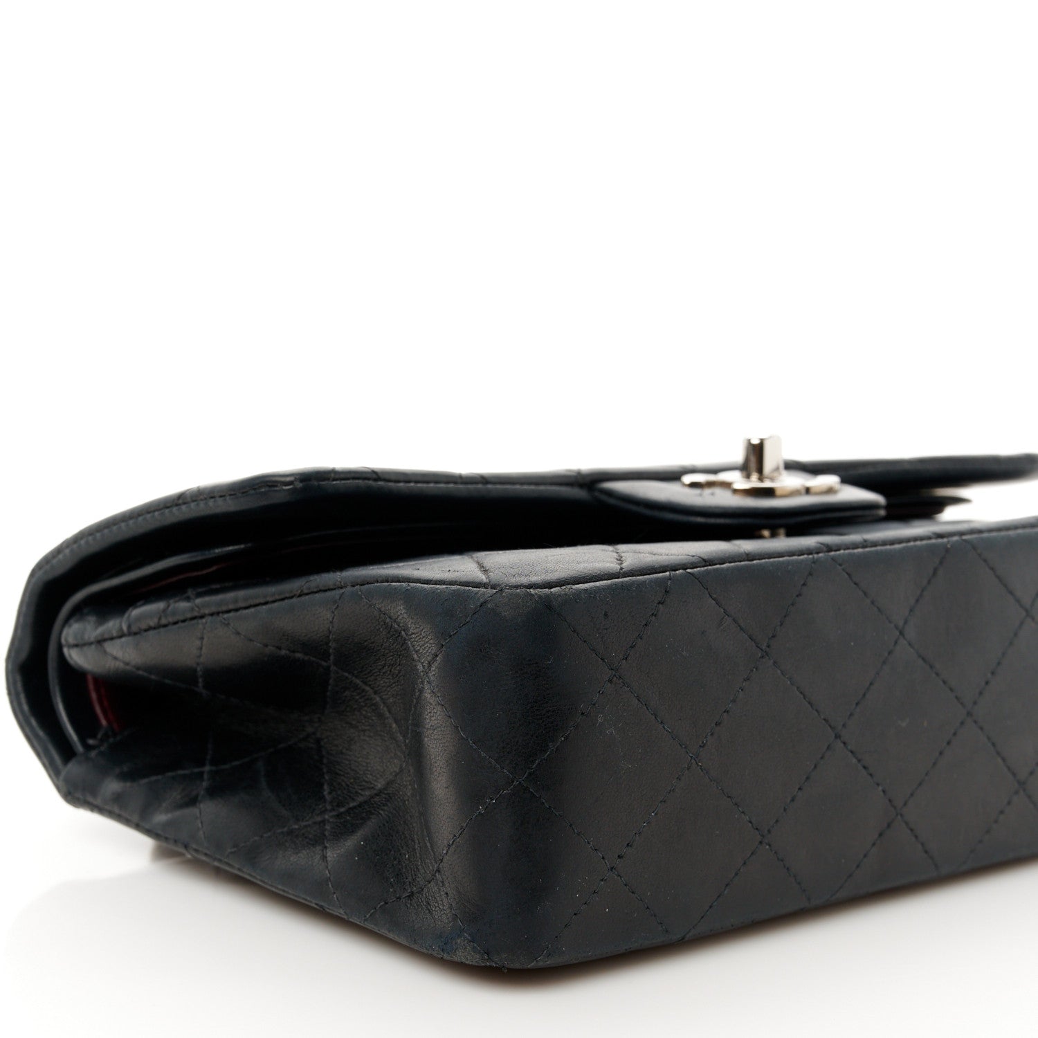 Lambskin Quilted Small Double Flap Black