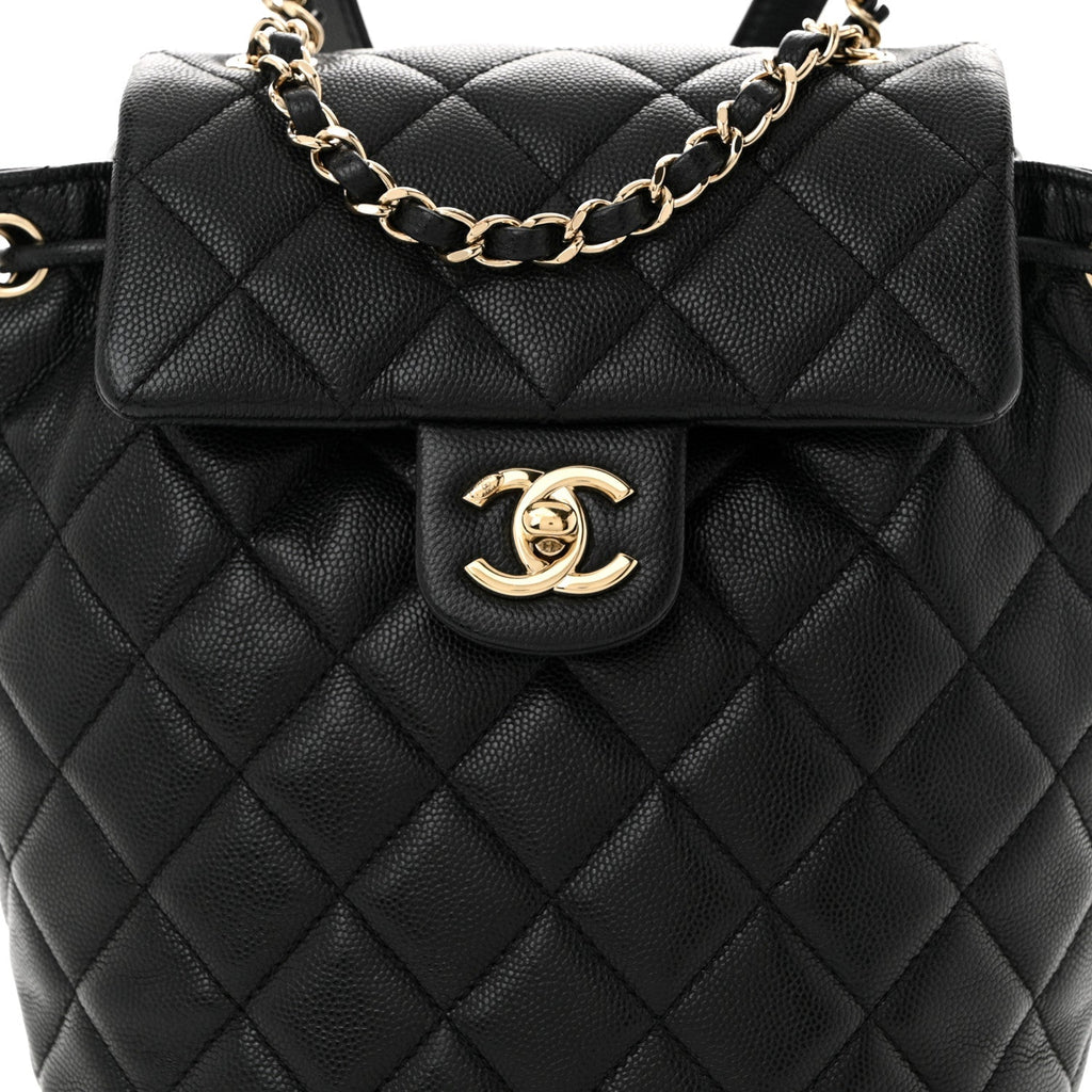Caviar Quilted Mini Urban Spirit Backpack Black