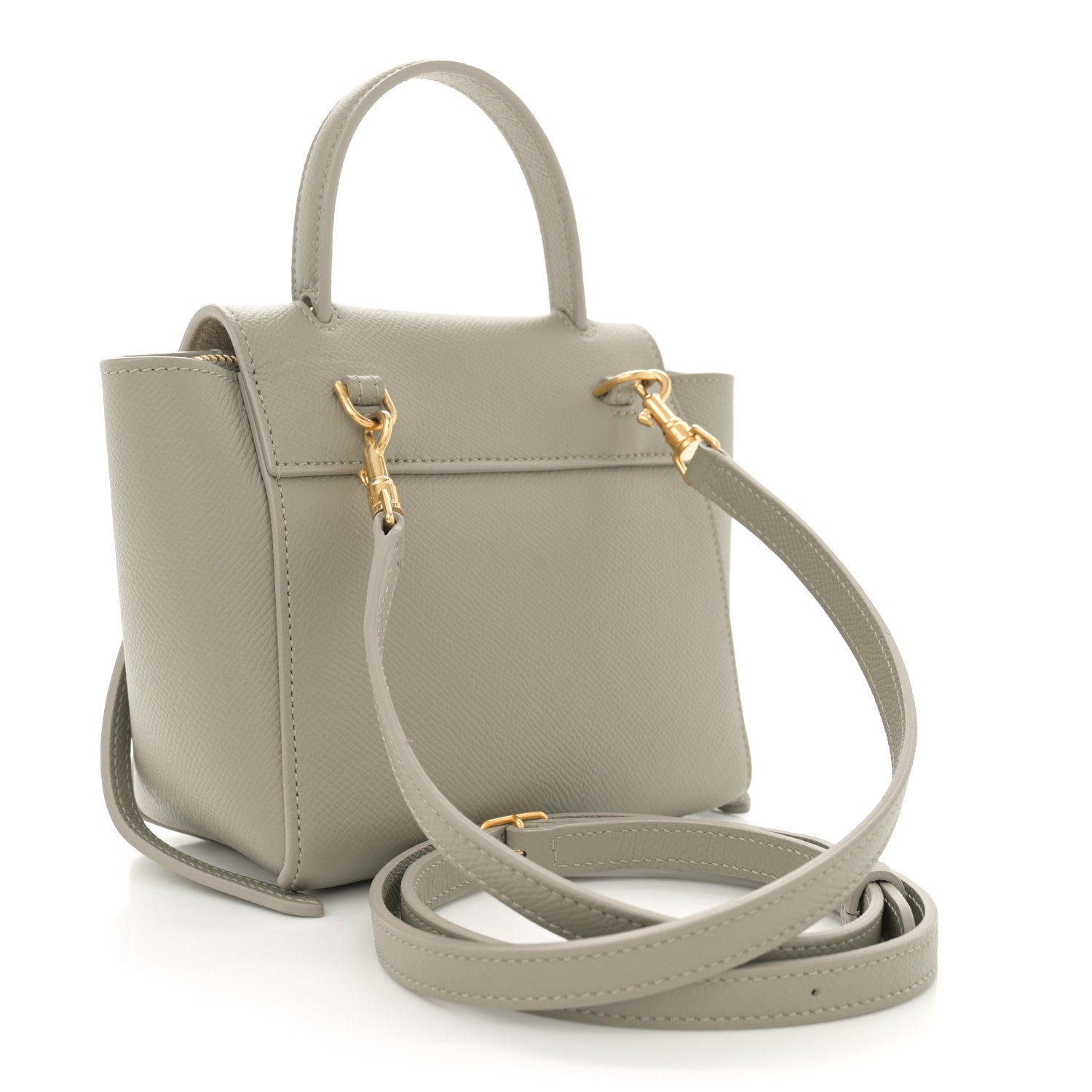 Grained Calfskin Pico Belt Bag Green Clay
