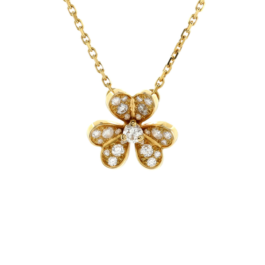 Frivole Pendant Necklace 18K Yellow Gold with Pave Diamonds Mini