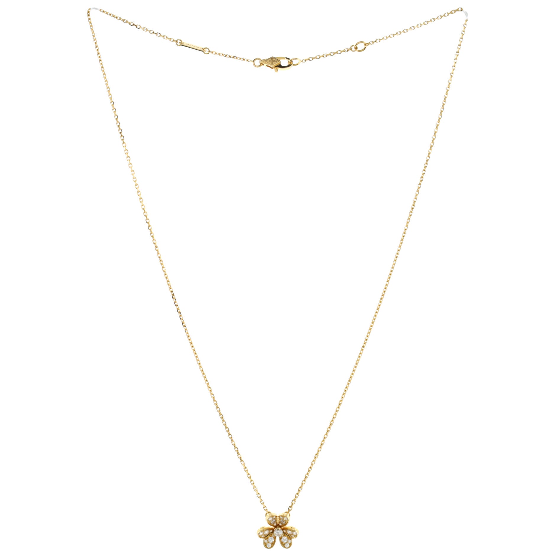 Frivole Pendant Necklace 18K Yellow Gold with Pave Diamonds Mini