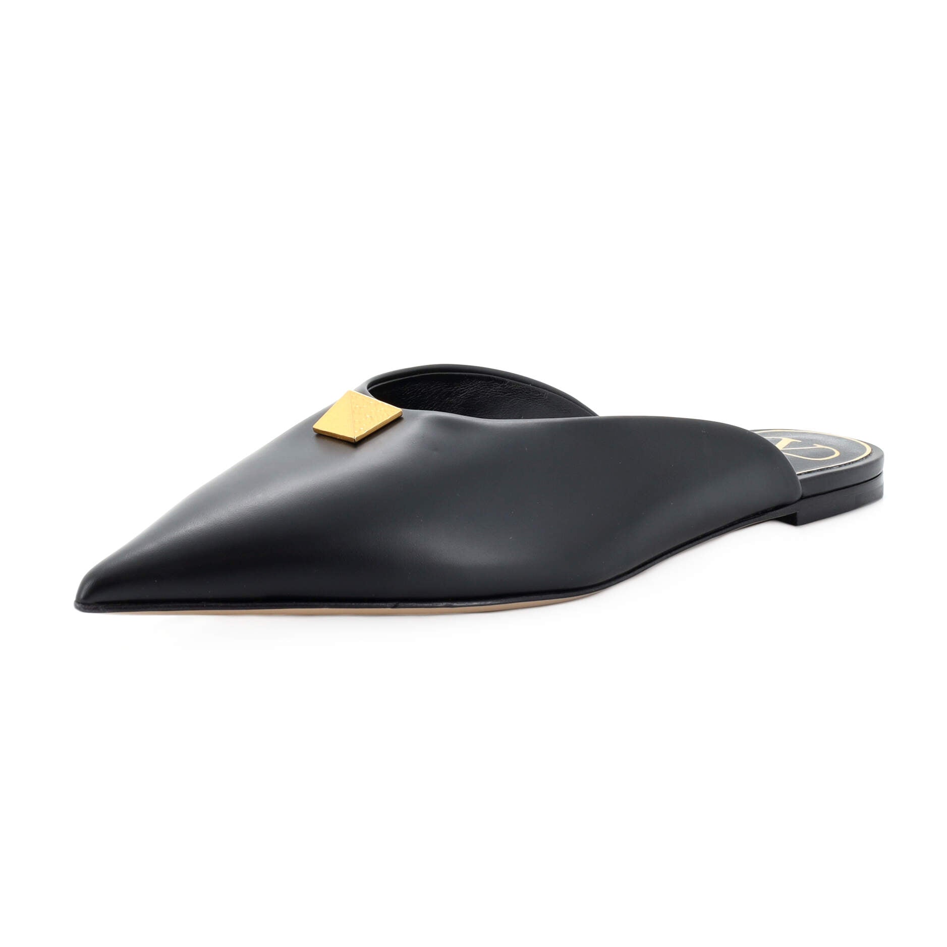 Women's One Stud Flat Mules Leather