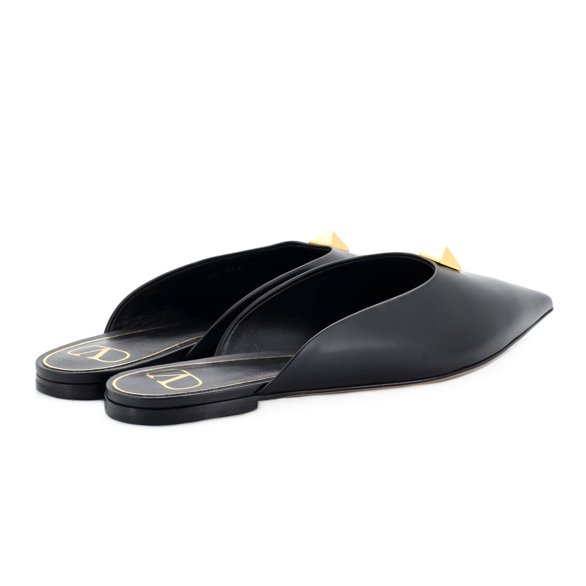 Women's One Stud Flat Mules Leather