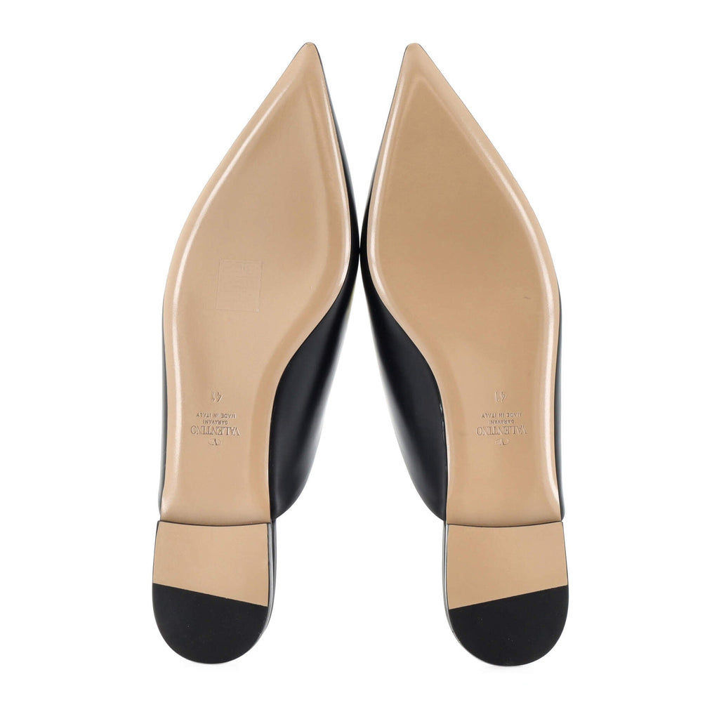 Women's One Stud Flat Mules Leather