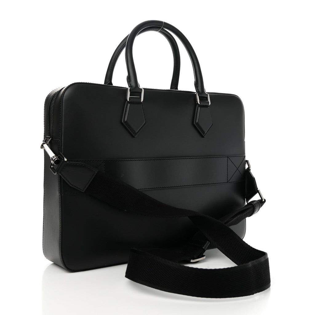 Calfskin Embossed Briefcase Black