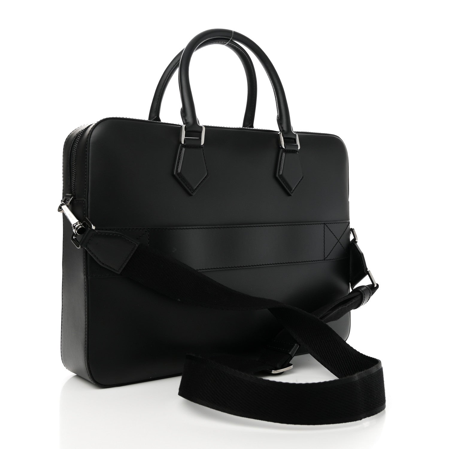 Calfskin Embossed Briefcase Black