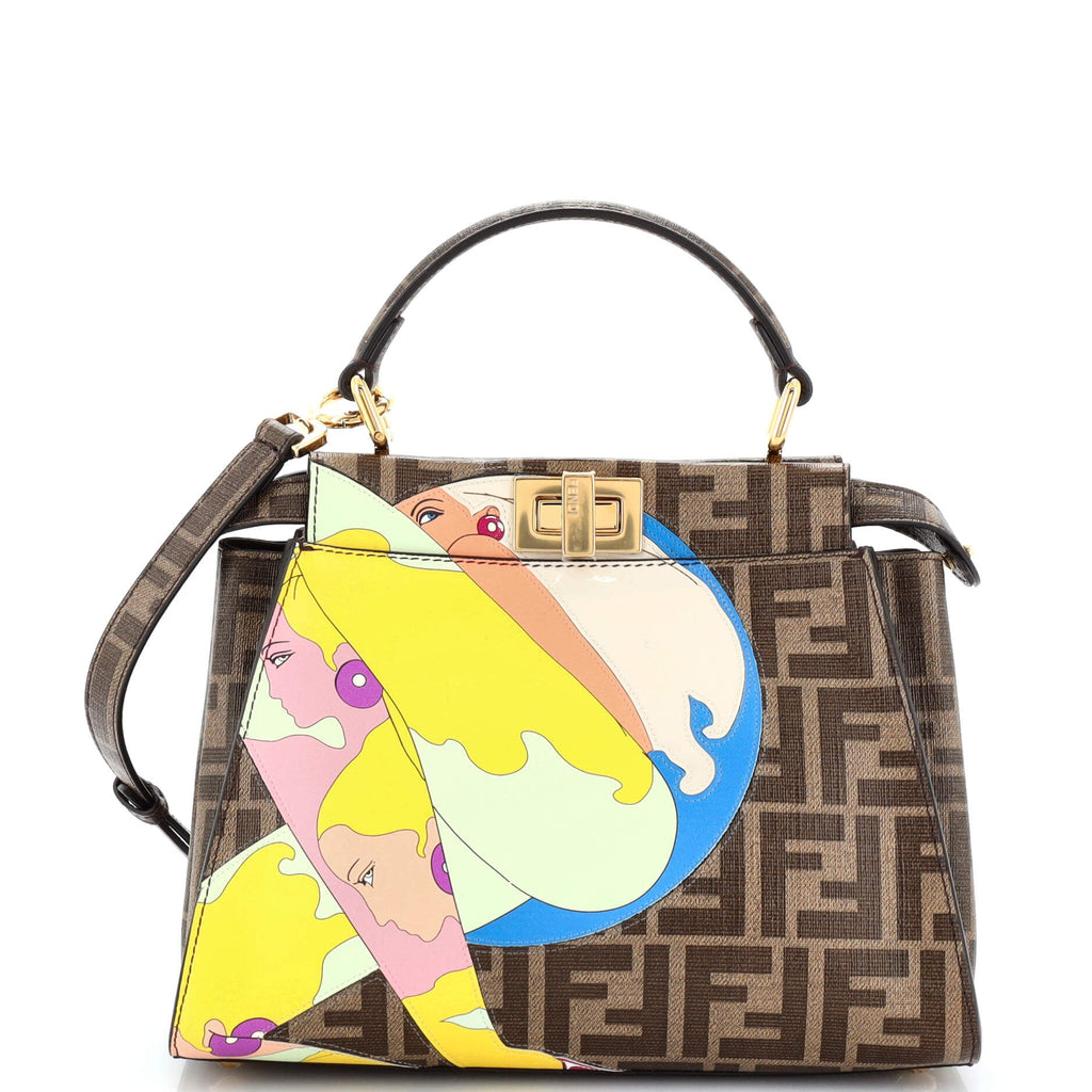 Antonio Lopez Peekaboo Bag Zucca Coated Canvas with Printed Leather Inlay Mini