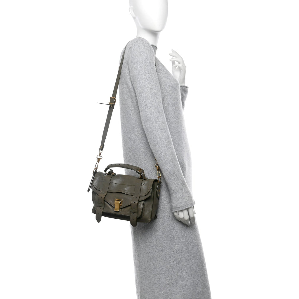 Lambskin Tiny PS1 Satchel Dark Olive