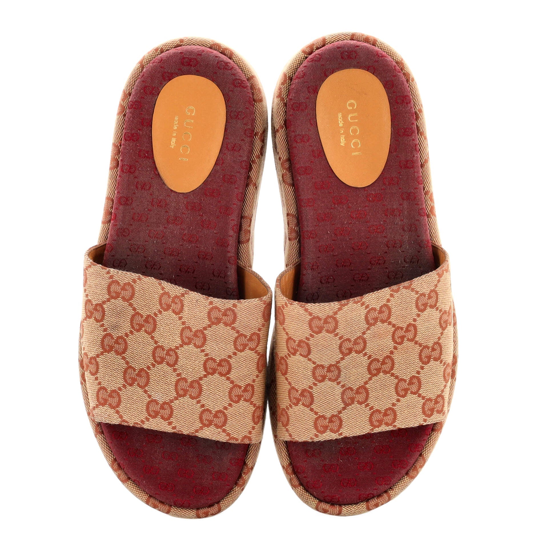 Women's Angelina Platform Slide Sandals GG Canvas