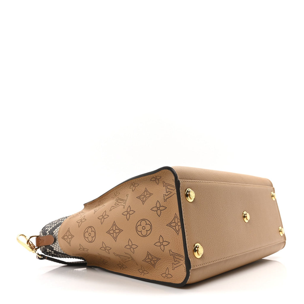 Calfskin Snakeskin Monogram On My Side MM Arizona Beige