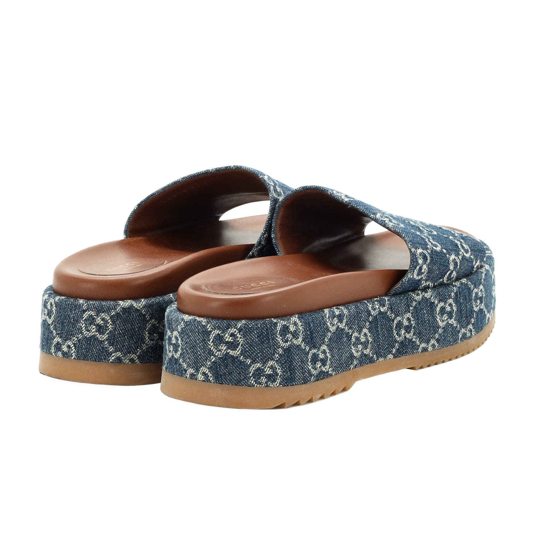 Women's Angelina Platform Slide Sandals GG Denim