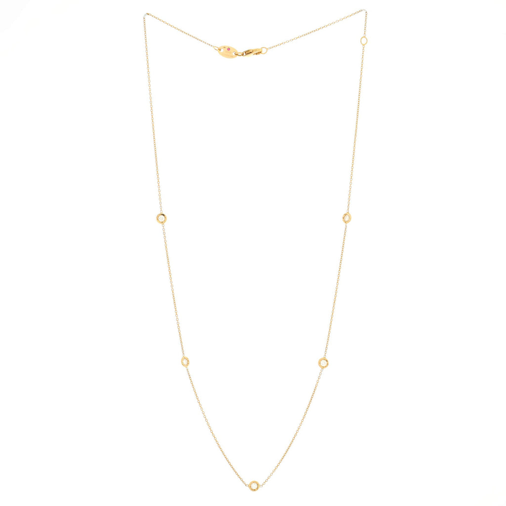 5 Diamond Stations Necklace 18K Yellow Gold and Diamonds