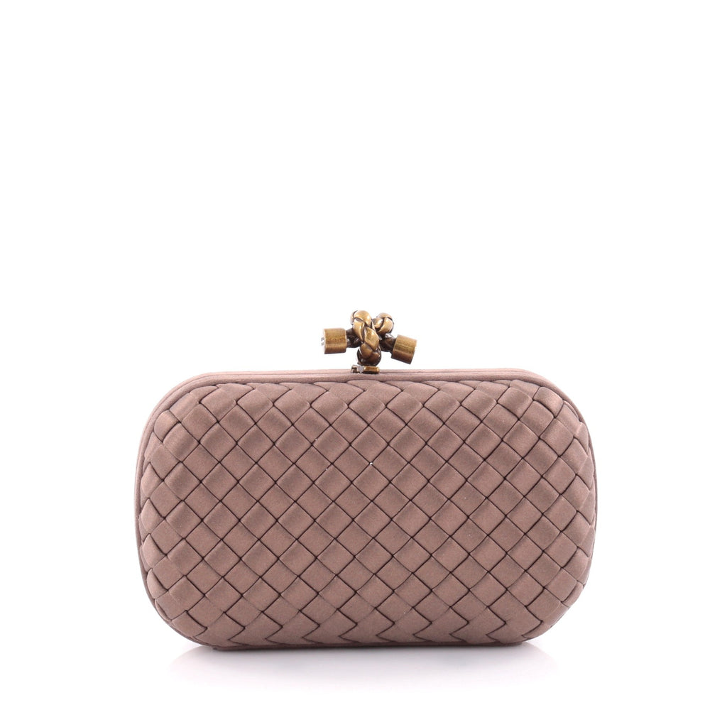 Box Knot Clutch Intrecciato Satin Small
