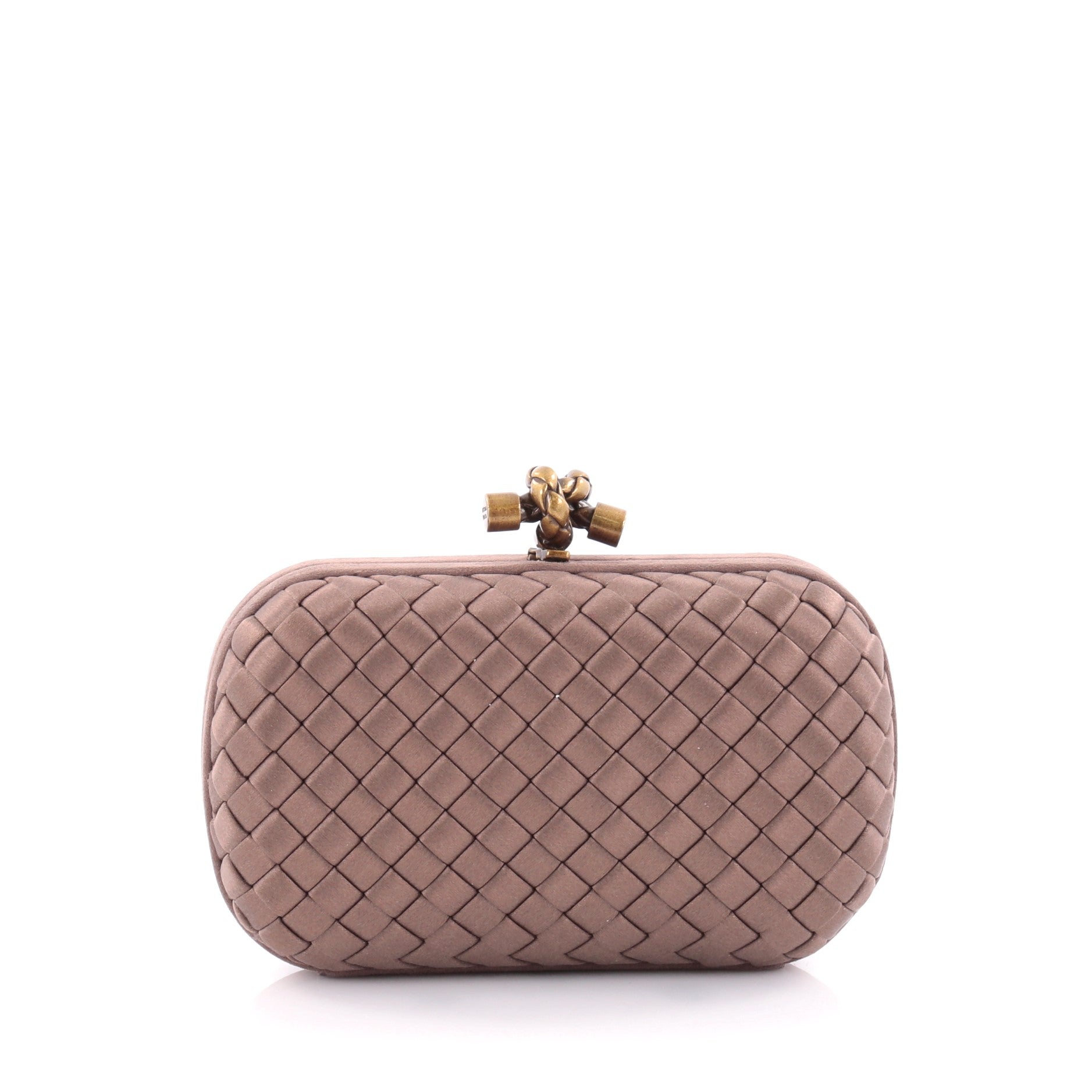 Box Knot Clutch Intrecciato Satin Small