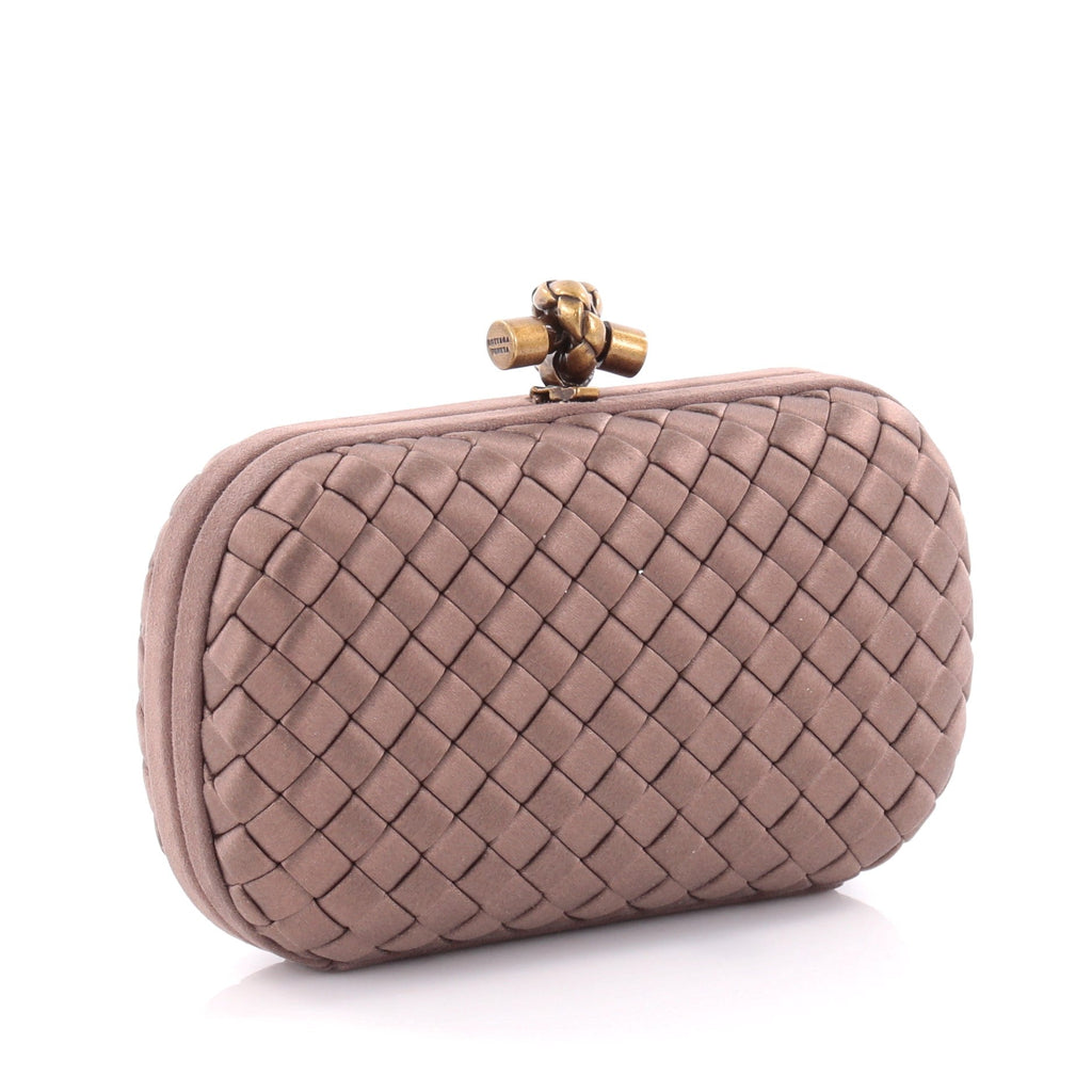 Box Knot Clutch Intrecciato Satin Small