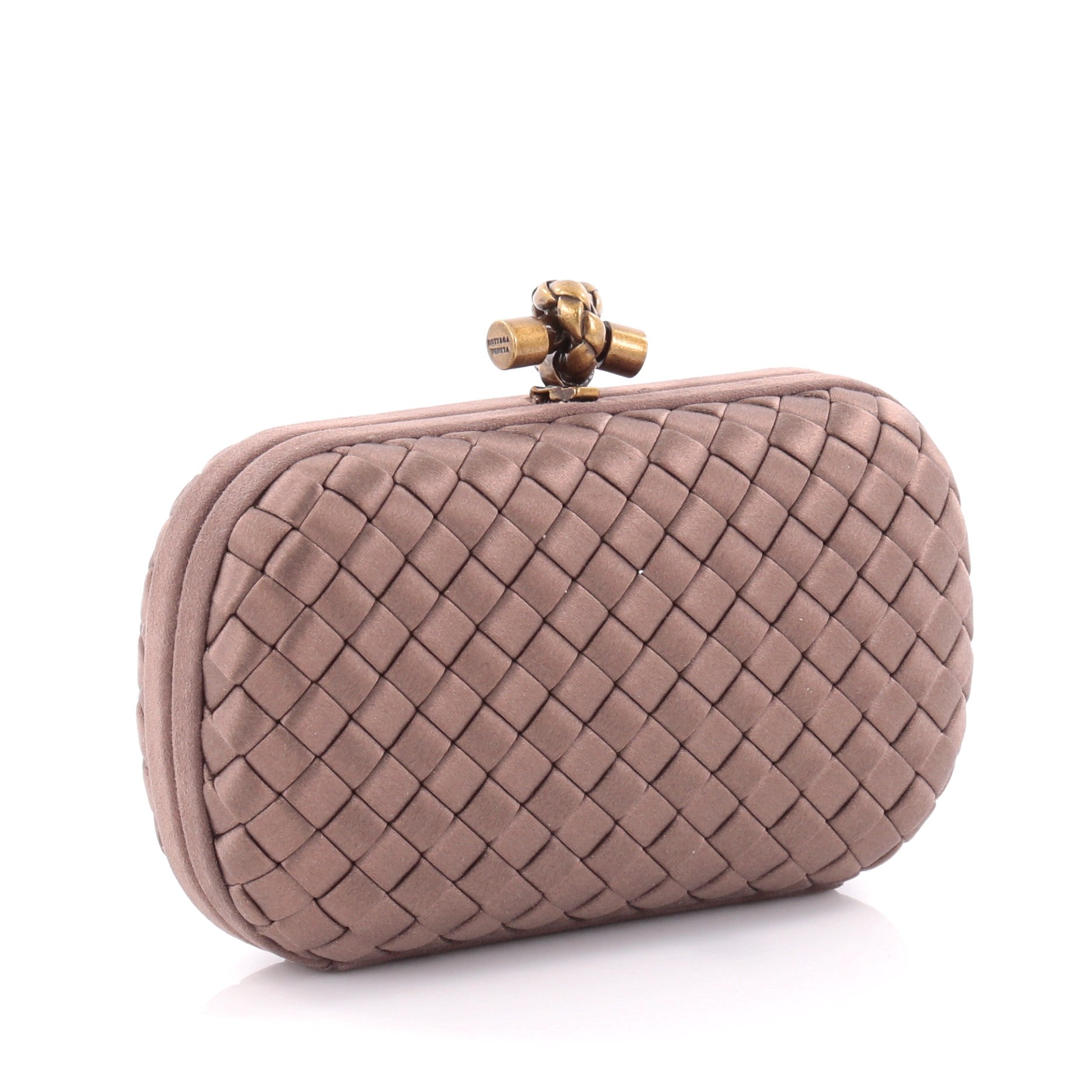 Box Knot Clutch Intrecciato Satin Small