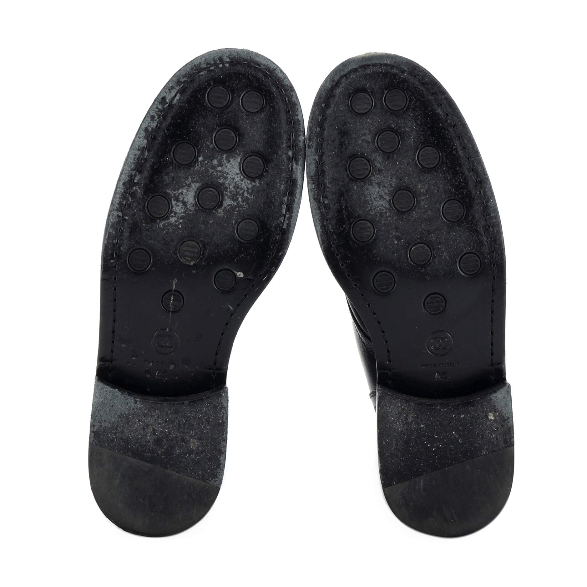 Logo Buckle Combat Boots Leather