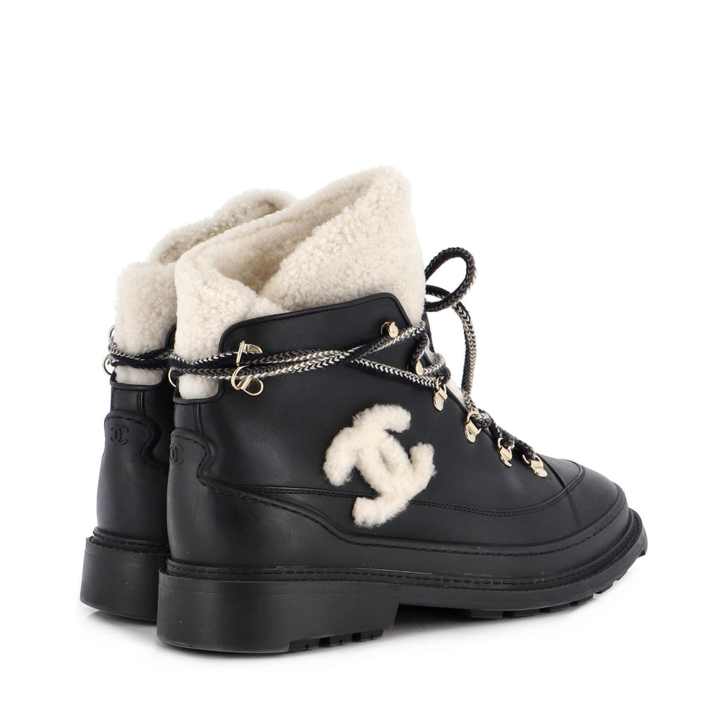Women's CC Lace-Up Winter Boots Leather and Shearling