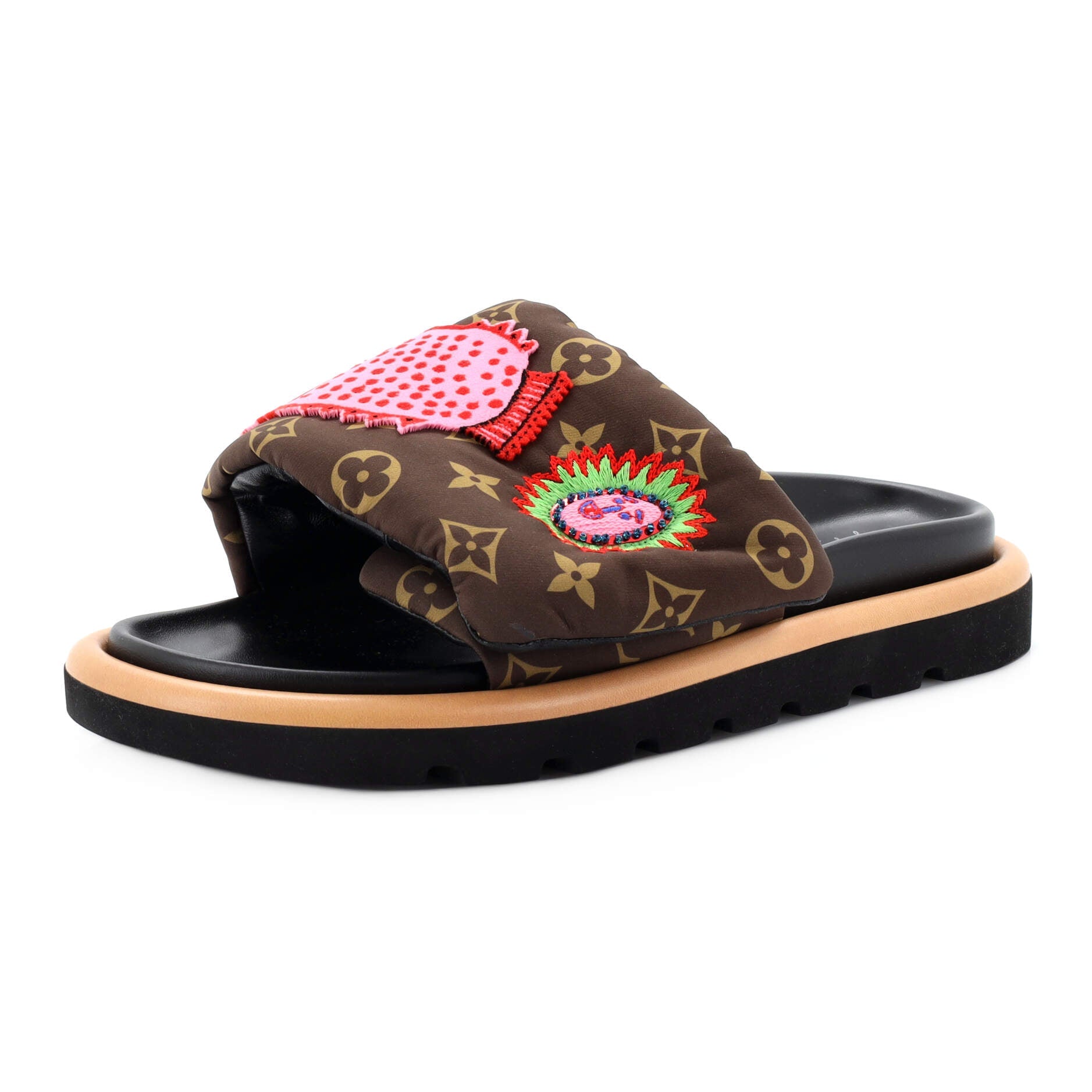 Women's Pool Pillow Comfort Mule Sandals Yayoi Kusama Faces Monogram Nylon