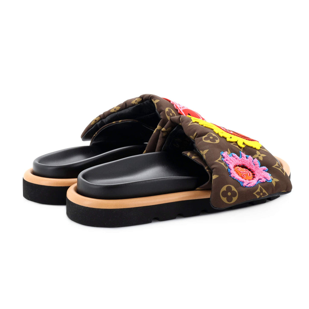 Women's Pool Pillow Comfort Mule Sandals Yayoi Kusama Faces Monogram Nylon