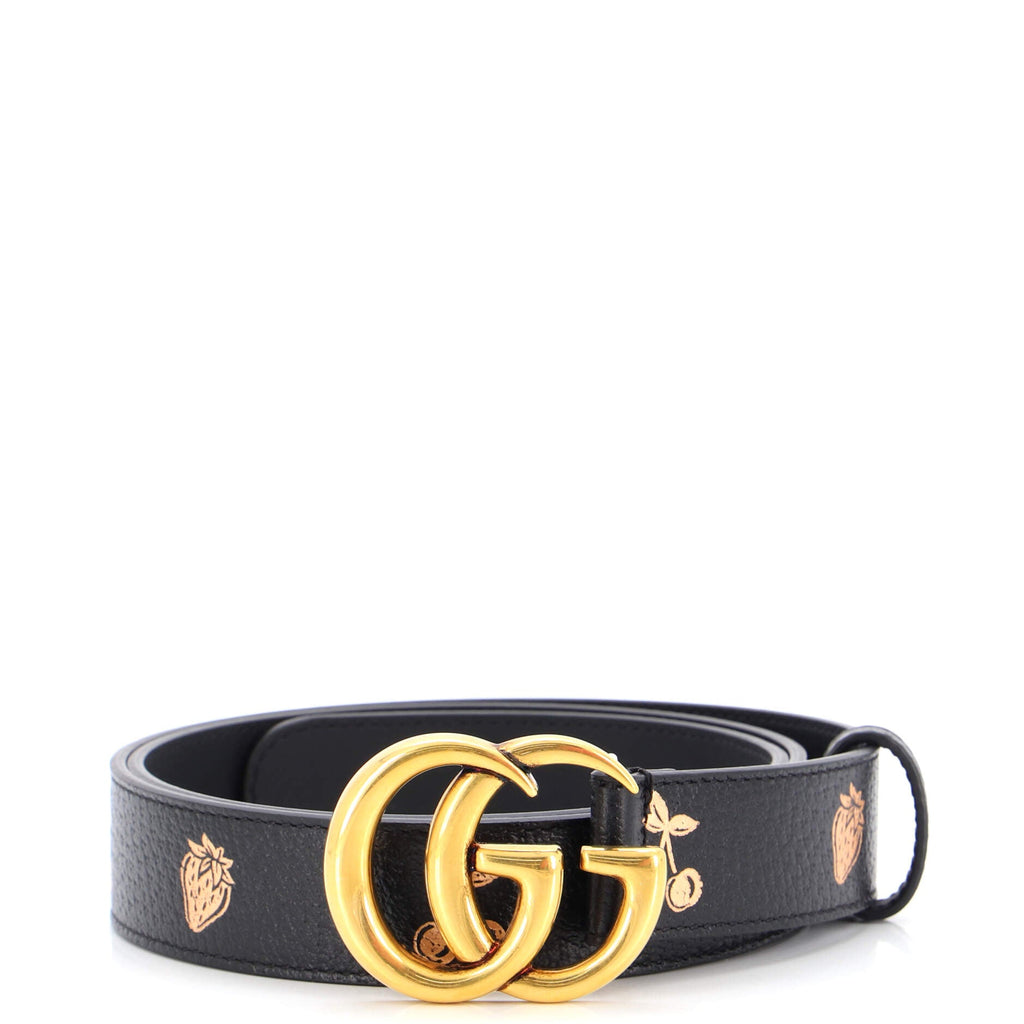 GG Marmont Belt Printed Leather Thin 95