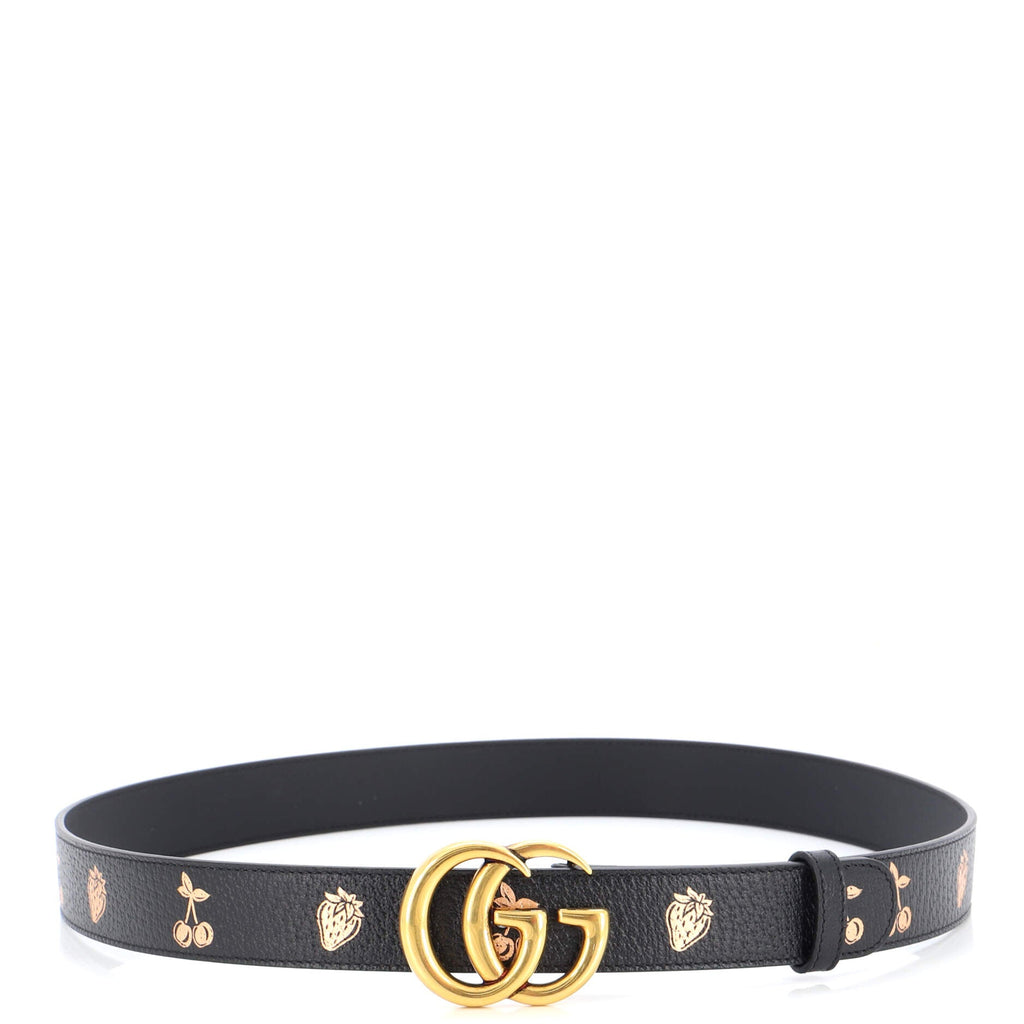 GG Marmont Belt Printed Leather Thin 95