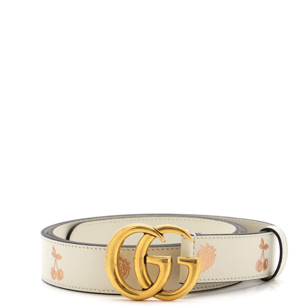 GG Marmont Belt Printed Leather Thin 100