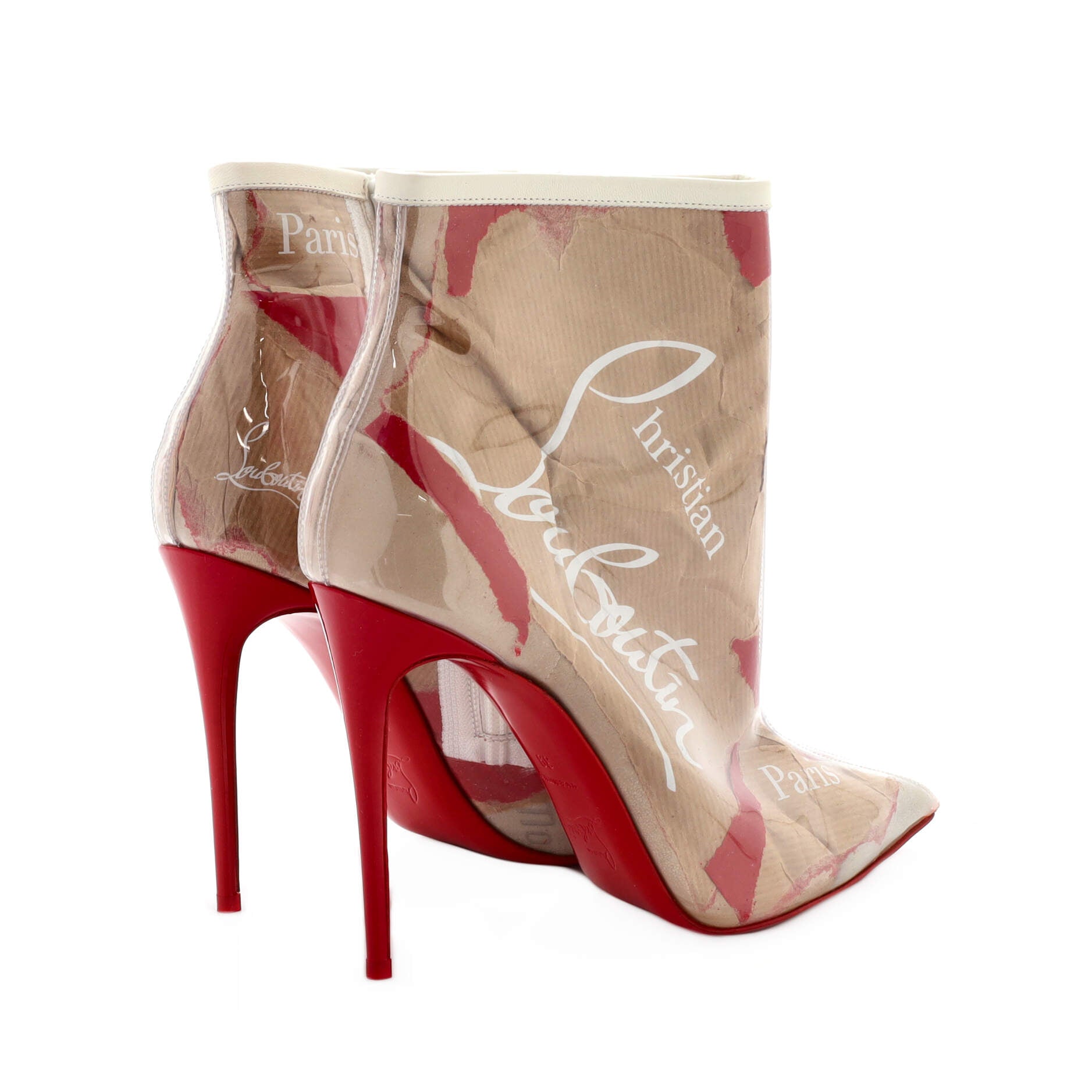 Women's So Kate Booty Ankle Boots PVC and Printed Kraft Paper 100