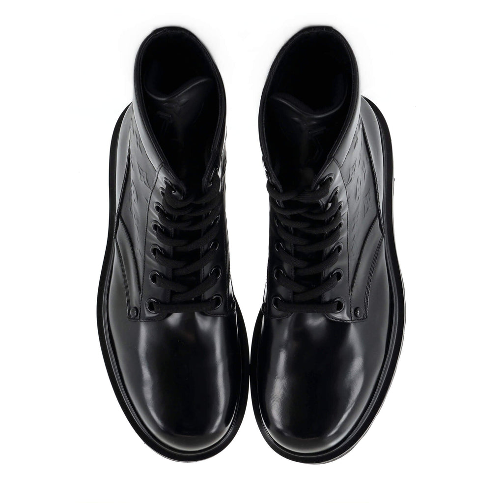 Men's Ranger Ankle Boots Monogram Embossed Leather